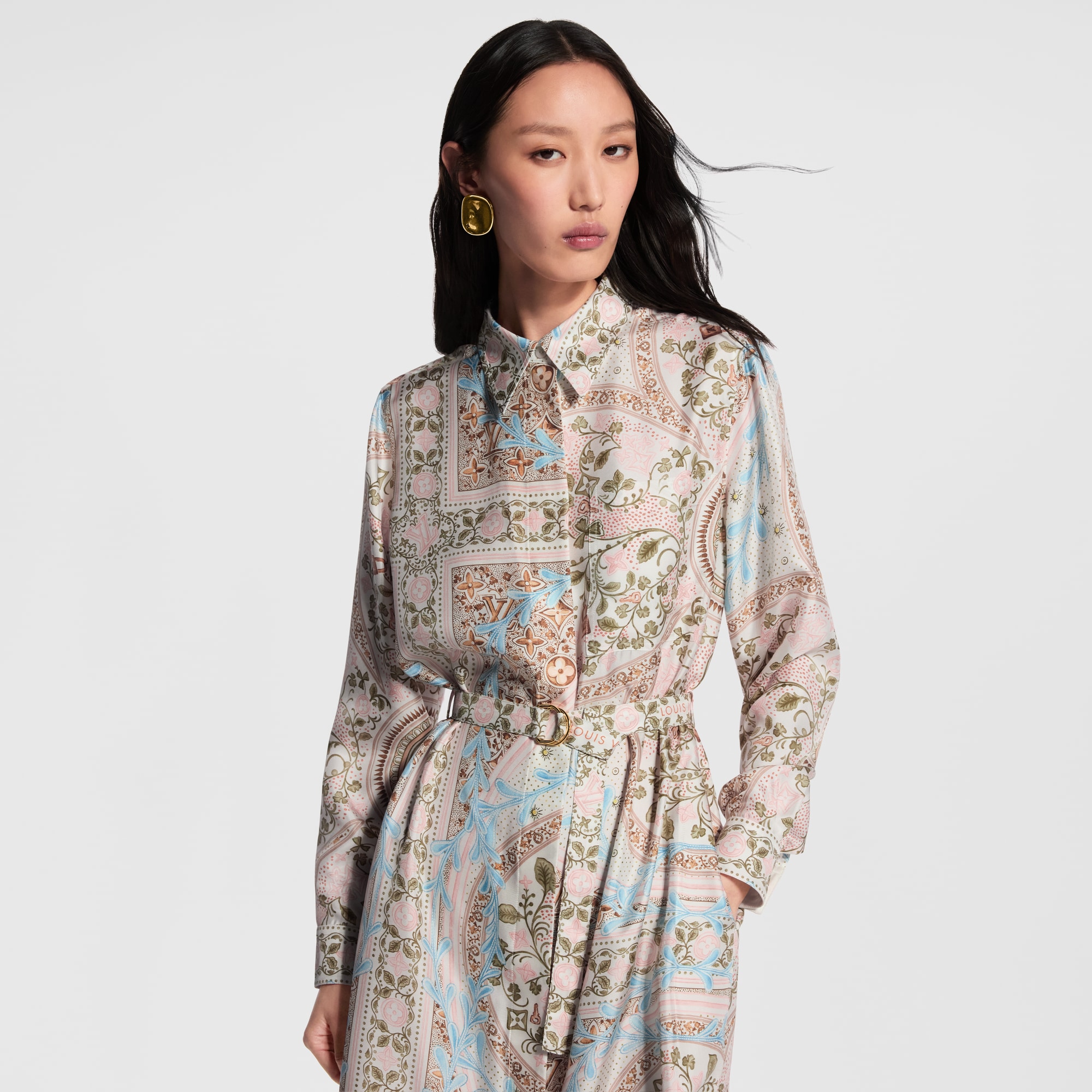 Flower Foulard Shirt Dress - Women - Ready-to-Wear | LOUIS VUITTON ®